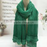 High Grade Large Long Solid Plaini Eyelash Lace Brim 100% Real Silk Scarves for Women thumbnail-2