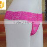 Comfortable Sexy Hot Sell Lace Pink Thongs Underwear Panty thumbnail-2