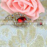 Wholesale Tear Drop Crystal Brooch Pin, Silver Toned Crystal Brooches for Wedding Dress thumbnail-1