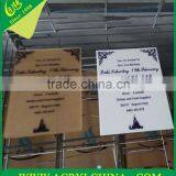 Customized White Acrylic Invitations With Black Silkscreen, Yellow Plexiglass Invitations With Screen Painting