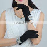 Fashionable Sexy Lady Wool Gloves With White Pearls Design for Birthday Present thumbnail-2