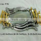 High Grade Quality Gorgeous Stainless Steel Silver Tray/serving Tray/rectangle Plate thumbnail-1