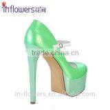 Peeptoe Patent Leather Ankle Strap Custom Design Fancy Ladies Shoes thumbnail-4