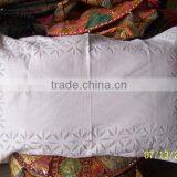 HANDMADE APPLIQUE WORK ORGANDIE PURE WHITE CUSHIONS & PILLOWS-SOURCE DIRECTLY FROM MANUFACTURER IN INDIA