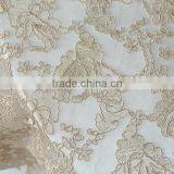 132" R CHAMPAGNE EMB TABLE CLOTH ON MESH thumbnail-2
