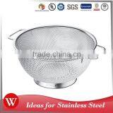 High Quality Custom Fruit Basket Strainer New Style Stainless Steel Kitchen Colander With Handle and Feet