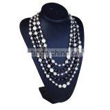 European And American Vintage Crystal Pearl Multilayer Exaggerated Alloy Chain Necklace thumbnail-5