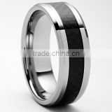 TR46 HOT Mens Titanium Ring with Carbon Fiber