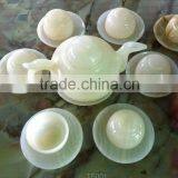 Onyx Tea Pot and 6 pc Cup and Soucer