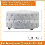 Velvet Stool,silver Nail Trimming,KD Rubber Wood Legs,TB-7873