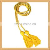 Gold color polyester cord tassel used for gift bag bottle frenulum band