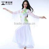 Wuchieal 2015 Belly Dance Performance Costumes Dress, Long Sleeves Sexy Dress Show Dance Wear thumbnail-2
