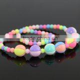 In Stock Multicolor DIY Children Acrylic Plastic Round Bead Necklace Bracelet Jewelry Set