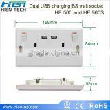 1Amp Dual USB Port UK Panel Socket Wall Charger Plug Power Adapter Outlet Plate 2 Gang thumbnail-4