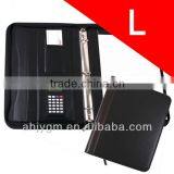 Good Quality 34*16cm With Pocket & Calculator Leather Agenda /Note Book. thumbnail-1