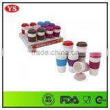 450 ml Thermal travel take away coffee mug cup with lid and silicon sleeve