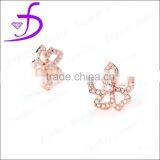 Wholesale Rhodium Plated 925 Sterling Silver Gemstone Flower Earring thumbnail-1