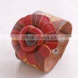 Handmade Leather Flower Bracelet thumbnail-1