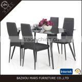Hot Sale Cheap Clear Glass Dining Table 4 Chairs Set thumbnail-3