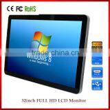 32 inch portable computer monitor with USB input full HD led tv with VGA CVBS