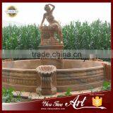 Carved Sunset Red Marble Outdoor Lady Water Fountain thumbnail-3