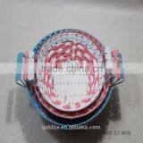 Round/Oval Paper Rope Wire Storage Tray With Ear Handle thumbnail-2