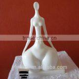 Abstract White Marble Hand Carving Fat Lady Art Sculpture thumbnail-1