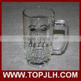 High Quality Custom Logo Printed Glass Beer Mug for Sublimation thumbnail-2