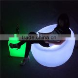 PE Plastic LED Bar Furniture 90*90*86cm Illuminated LED Big Round Sofa Chair with Remote Control