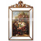 Antique Solid Wood Frame Handmade Flowers Painting thumbnail-1