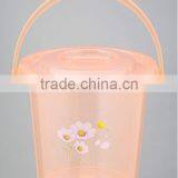 Round Semitransparent Plastic Bucket/waterpot With Carry Hand and Lid thumbnail-2
