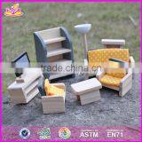 2017 New Design Children Pretend Play Wooden Dollhouse Furniture Sets W06B055 thumbnail-5