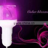 LED Light Rose Shape Dual USB Port Car Charger For Phone thumbnail-4
