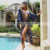 Vintage Print Maxi Kimono Wholesale thumbnail-1