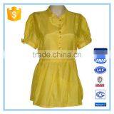 Fashion Golden Colour Blouse Designs Ladies Formal Shirt Design thumbnail-1