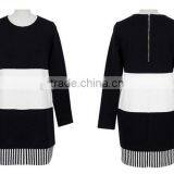 Black Long Sleeve Splicing Into Color Shift Dress thumbnail-2