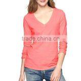Long Sleeve v Neck t Shirt for Womens