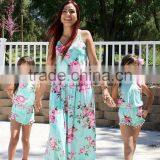 Adorable Summer Long Dress Mommy And Me Maxi Dress Girl Romper Baby Dress Pictures thumbnail-1