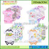 OEM Factory or 8 Groups Stocked Designs100% Cotton Summer Custom Printed 100% Cotton Baby Romper thumbnail-2