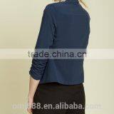Fashion Designs Ladies Ruched Sleeve Open Front Blazer thumbnail-2