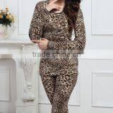 WOMEN THERMAL UNDERWEAR DESIGN LEOPARD PRINTED U-NCEK LONG JOHN UNDERWEAR thumbnail-2