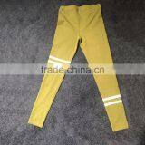 2018 New Yellow Ladies Super Stretchy Tight Fit Striped Leggings