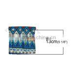 Cotton & Linen Cloth Jewelry Bags Drawstring Multicolor Blue Rhombus Pattern 16cm x 14cm thumbnail-2