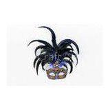 Custom Blue Carnival Venetian Masks With Metal Feather 15 