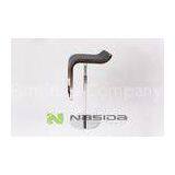 Tall Swivel LEM Piston Stool With Leather Seat Stainless Steel 75 - 86CM thumbnail-1