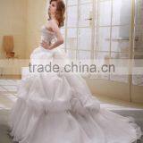 A-Line Strapless Long Trailing Bead And Ruffle Wedding Dress Bridal Gown AS00101 thumbnail-2