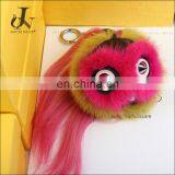 Factory direct wholesale price owl style mink fur ball Pompom keychain