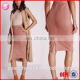 Mauve Faux Suede Midi Skirt , Bodycon Skirt , Tight Skirt Pattern thumbnail-1