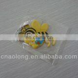 Cute Custom Made Bee Shaped Soft Pvc Plastic Keychain,2d Rubber Keyrings With Your Own Design