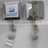 Hot Sale Square Shape Metal Retractable Pull Reel Key Holders
